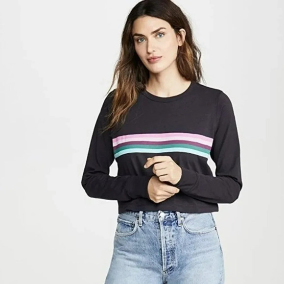 Spiritual Gangster Fiona Long Sleeve Rainbow Crew - Picture 3 of 10